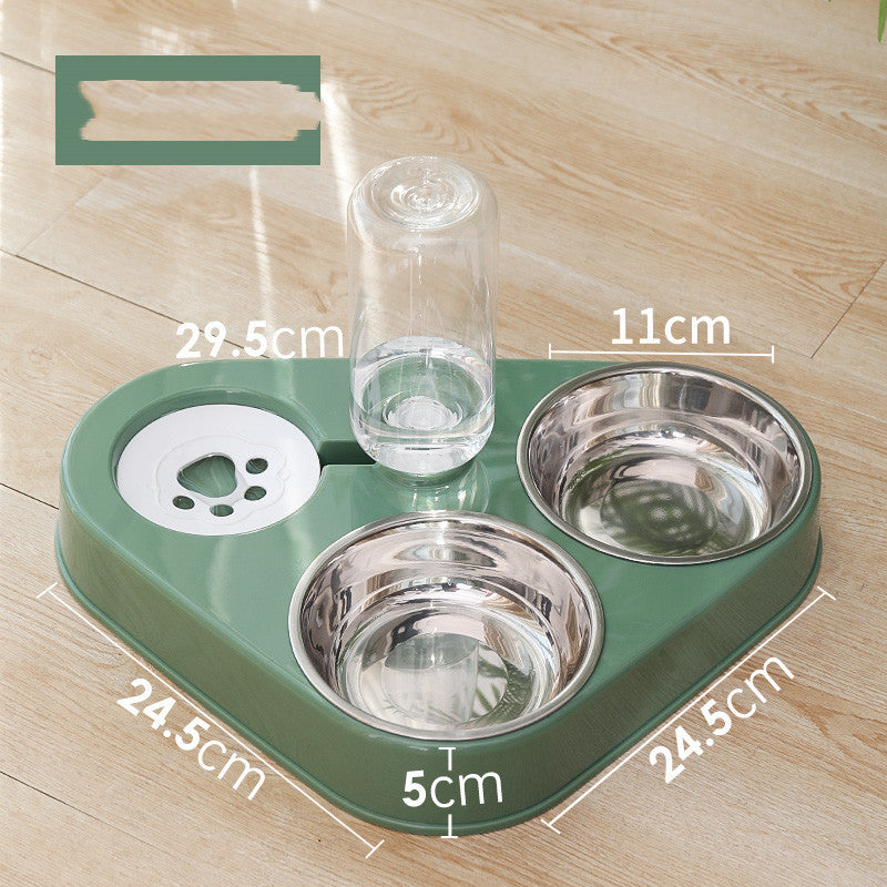 Dog Bowl Double Bowl Automatic Drinking Dog Food Bowl Rice Bowl - Fur Retreat