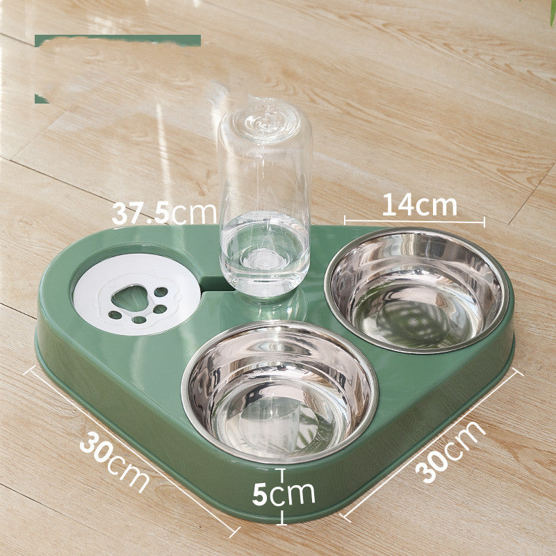 Dog Bowl Double Bowl Automatic Drinking Dog Food Bowl Rice Bowl - Fur Retreat