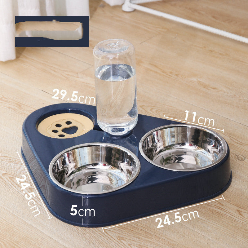 Dog Bowl Double Bowl Automatic Drinking Dog Food Bowl Rice Bowl - Fur Retreat