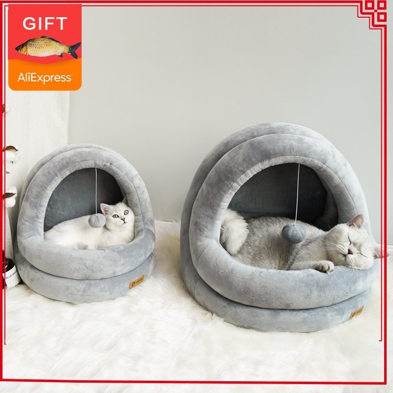 High Quality Cat House Beds Kittens Pet Cats Sofa Mats Cozy Bed Toy Dog for Small Kennel Home Cave Sleeping Nest Indoor Products - Fur Retreat