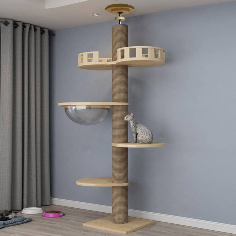 Solid Wood Cat Climbing Tower - Fur Retreat