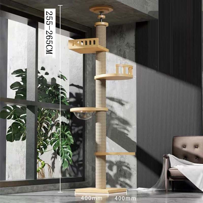 Solid Wood Cat Climbing Tower - Fur Retreat