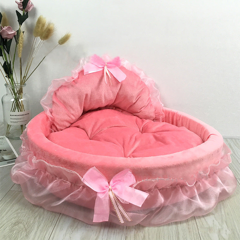 Comfy Princess Pet Bed - Fur Retreat