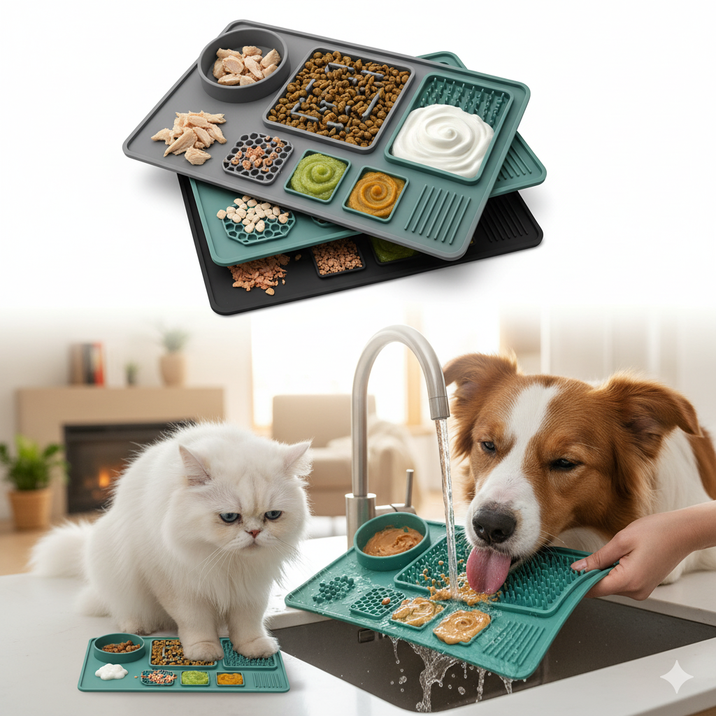 Dog Lick Mat - Slow Feeder with Suction Cup | BPA-Free Silicone Licking Pad for Anxiety Relief & Mental Stimulation