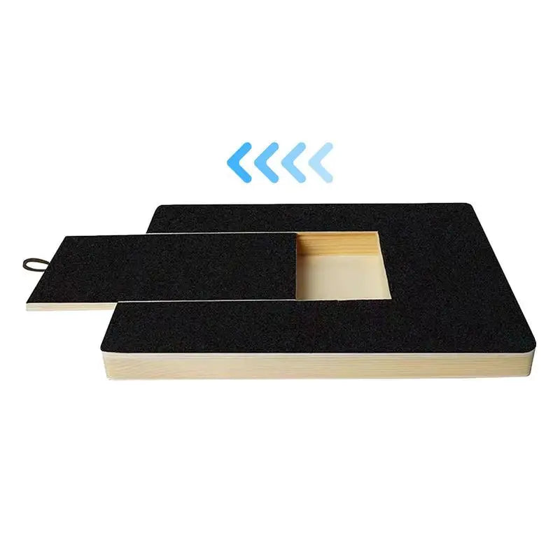 Stress-Free Dog Nail Scratch Board | Wooden Filing Pad with Treat Reward Drawer | Anxiety-Free Grooming Alternative
