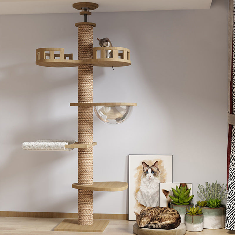 Solid Wood Cat Climbing Tower - Fur Retreat