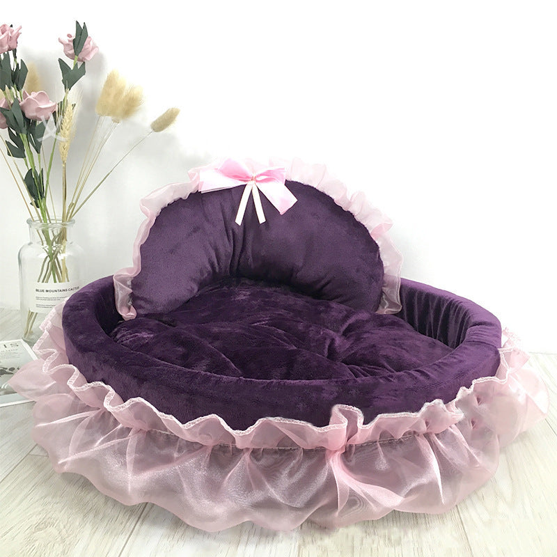 Comfy Princess Pet Bed - Fur Retreat