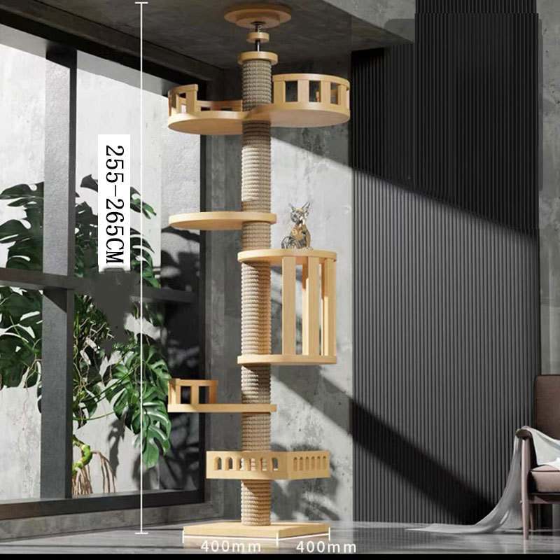 Solid Wood Cat Climbing Tower - Fur Retreat