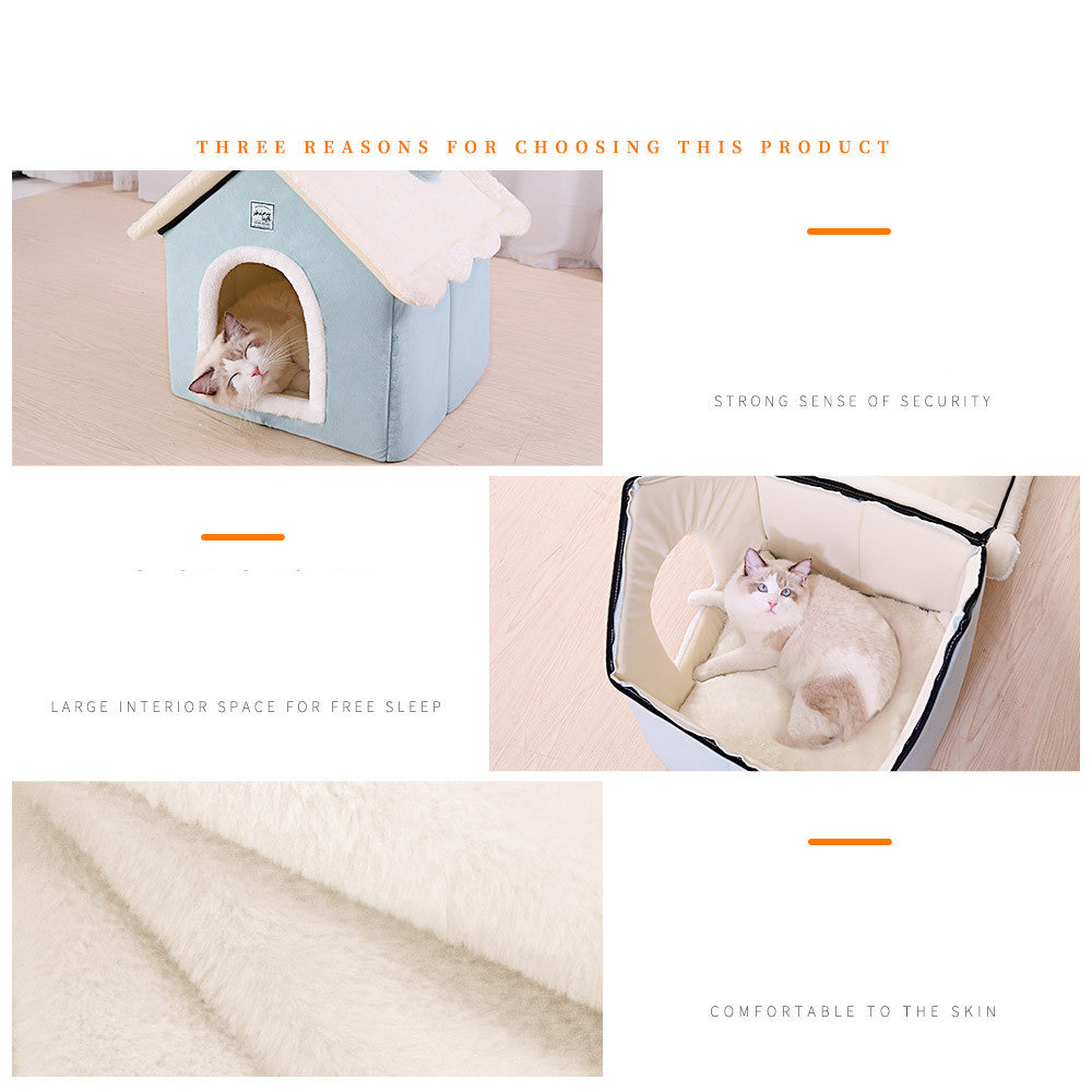 Dog Kennel House Type Warm Closed Pet Supplies - Fur Retreat