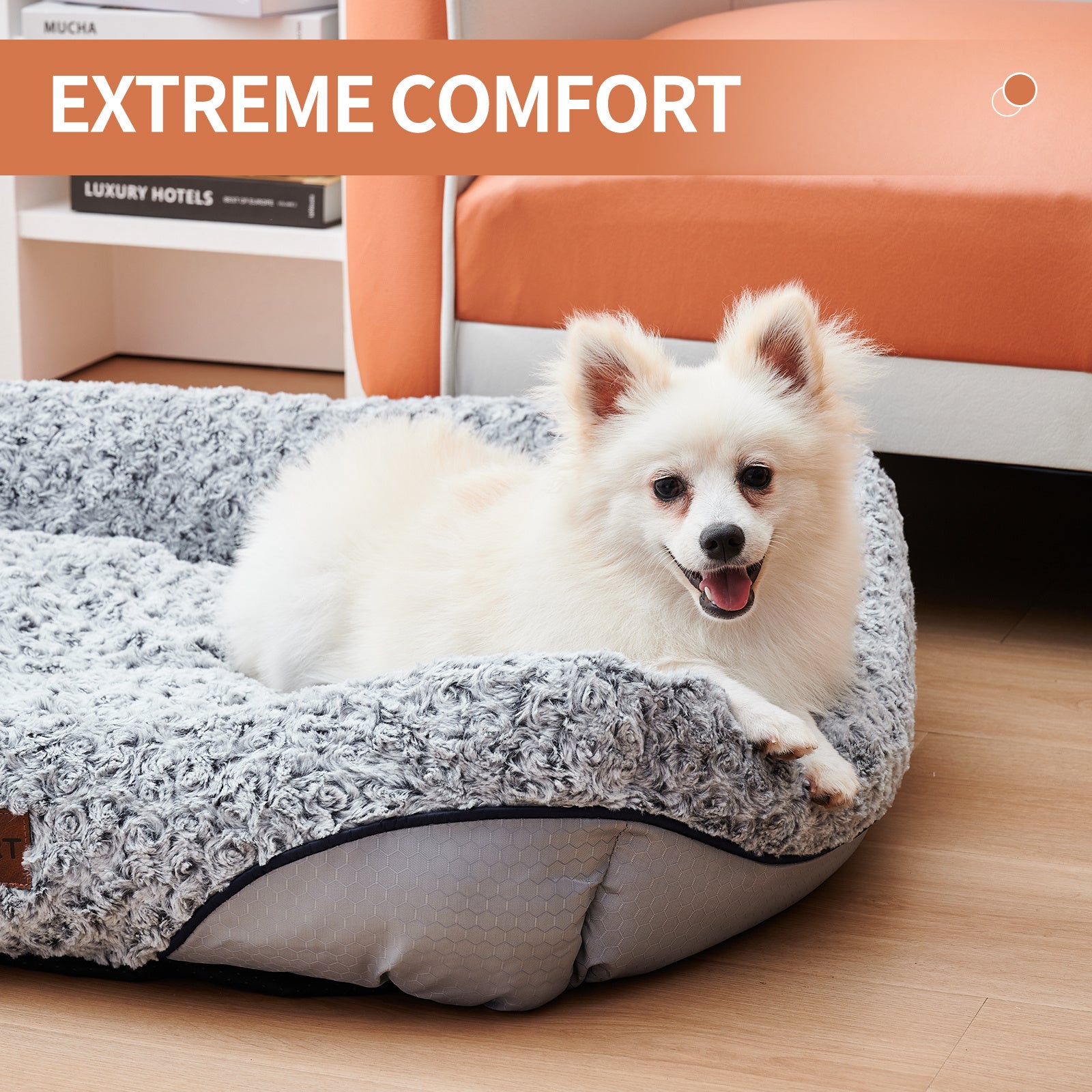 Swirl Rose Velvet Bed for Dog and Cat